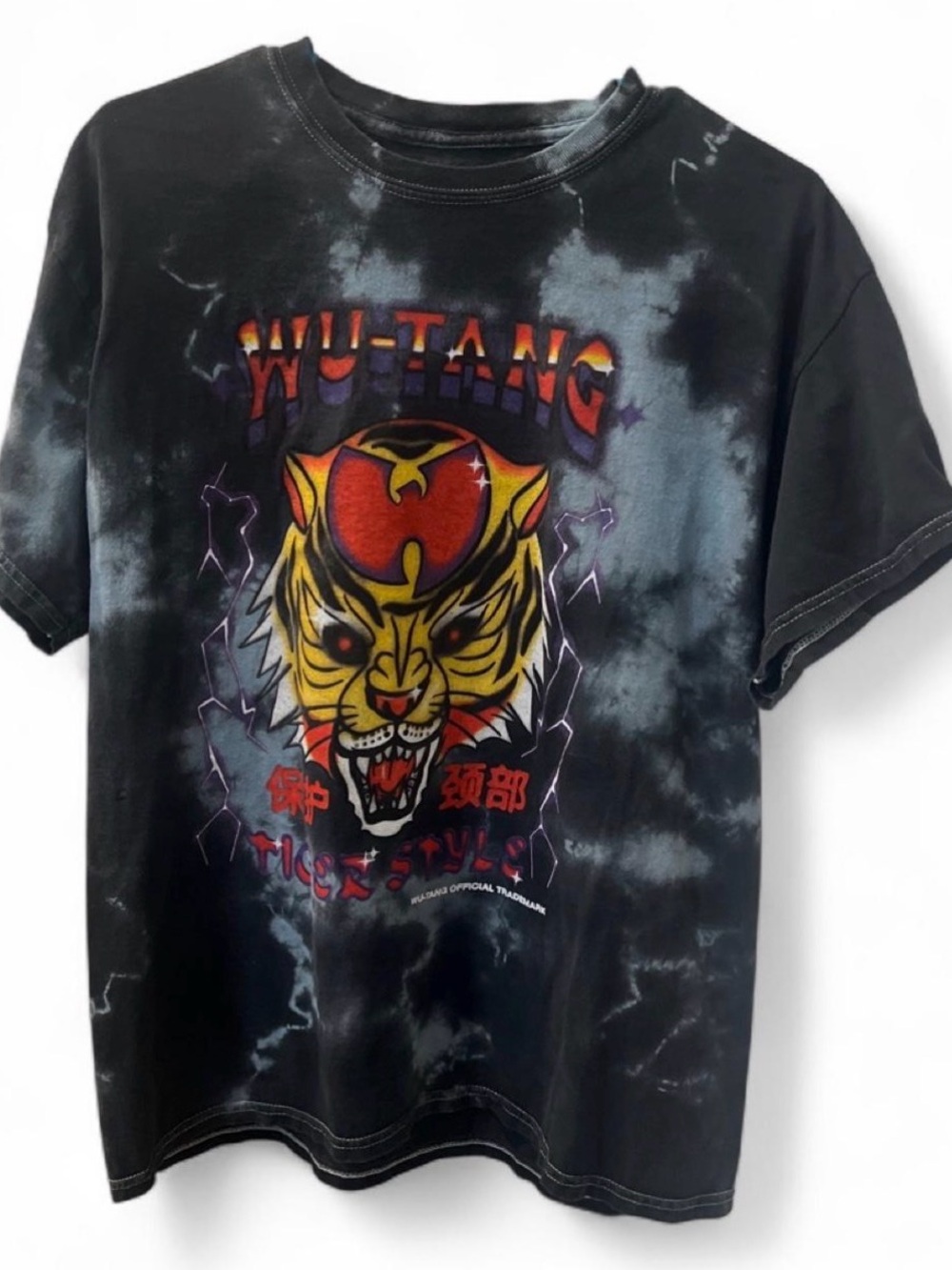 Wu-Tang Black Tie-Dye Tiger Graphic Tee